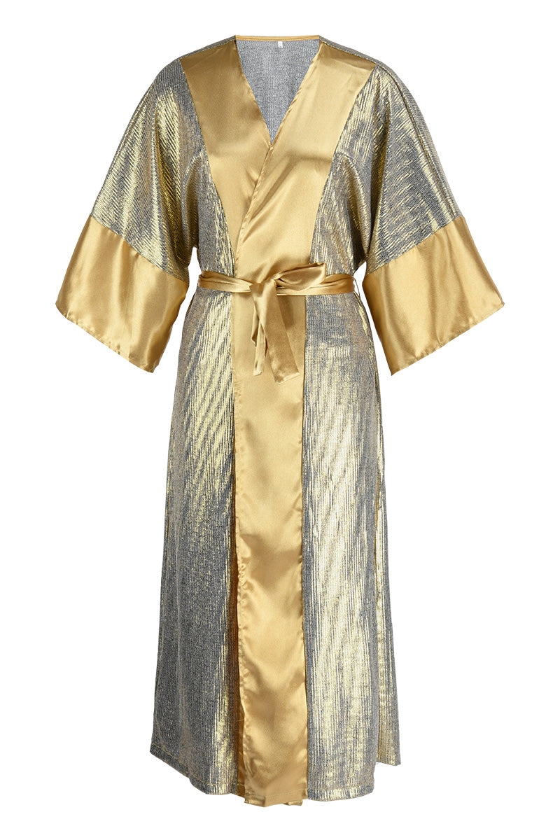 Kaynafashions - Casual Patchwork Sequins V Neck Waist Skirt Dresses(3 Colors)