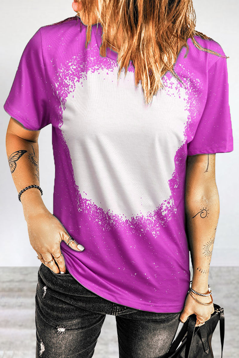 Kaynafashions - Casual Print Patchwork O Neck T-Shirts(6 Colors)