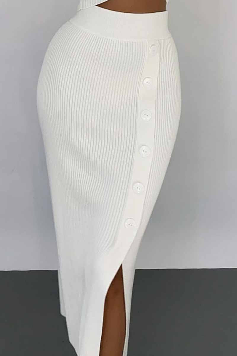 Kaynafashions - Elegant Solid Slit Pencil Bottoms(6 Colors)