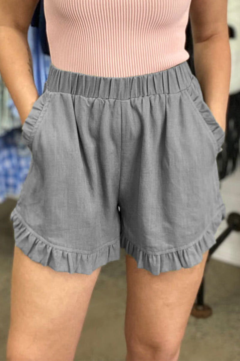 Kaynafashions - Casual Solid Pocket Loose High Waist Wide Leg Solid Color Bottoms