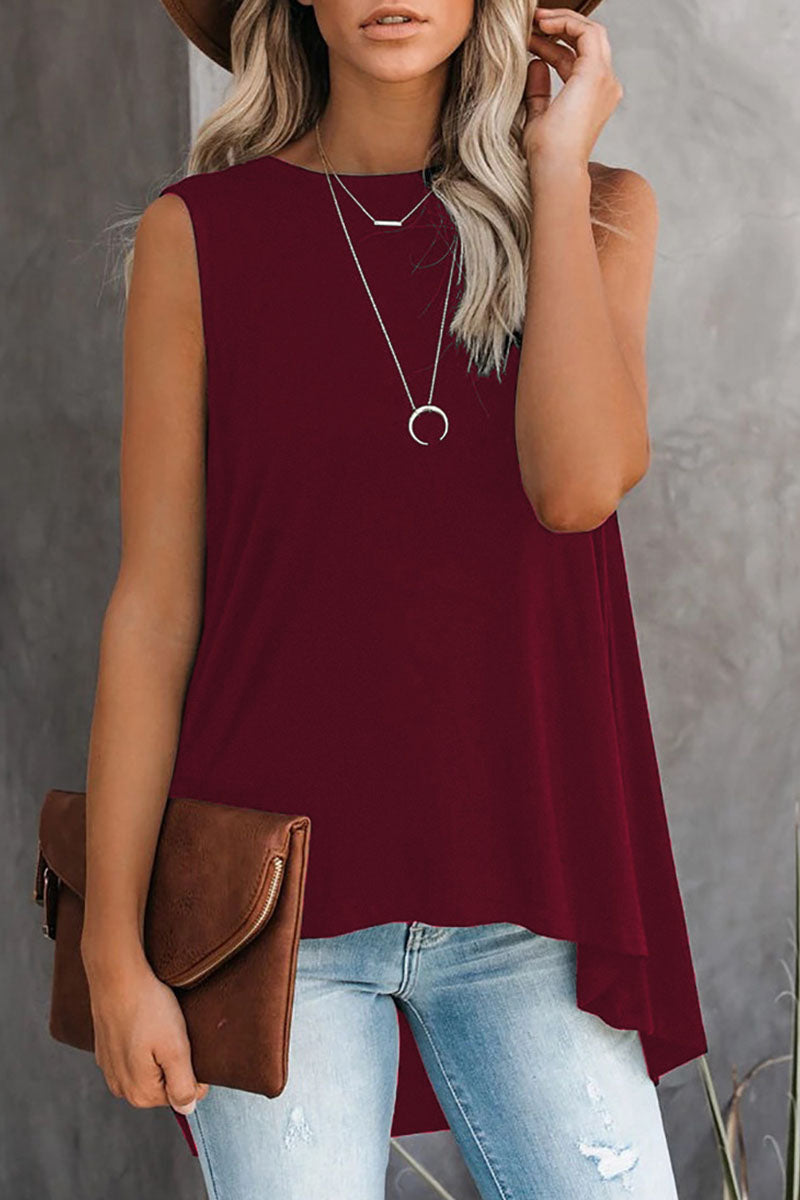 Kaynafashions - Fashion Simplicity Solid O Neck Tops(5 Colors)