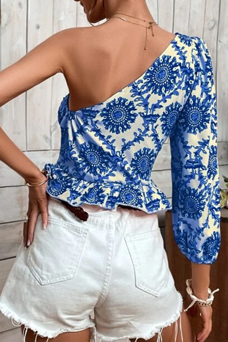 Kaynafashions - Vacation Print Flounce Tops