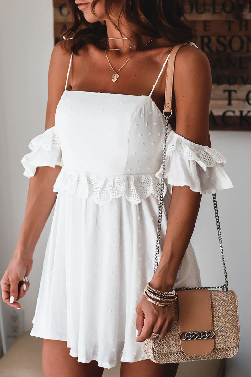 Kaynafashions - Fashion Elegant Solid Patchwork Spaghetti Strap A Line Dresses