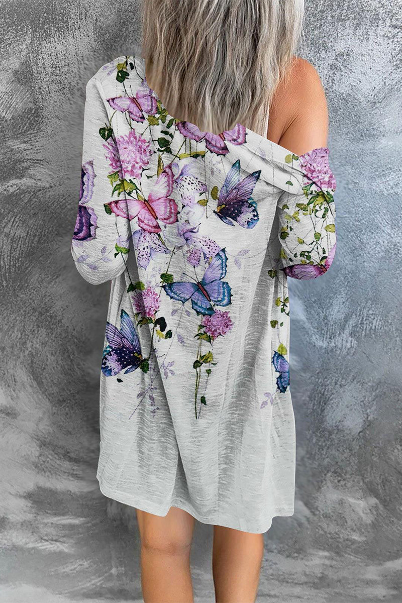 Kaynafashions - Street Print Patchwork Cardigan Collar Outerwear