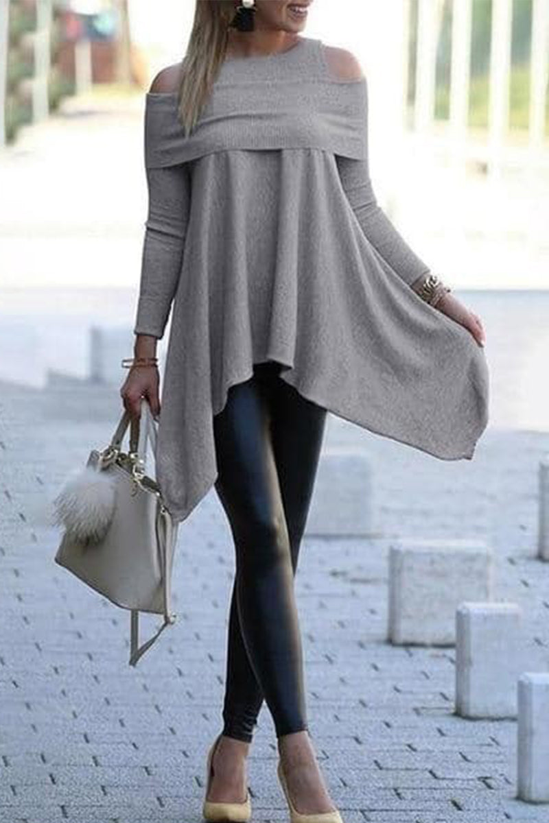 Kaynafashions - Casual Solid Solid Color O Neck T-Shirts(4 Colors)