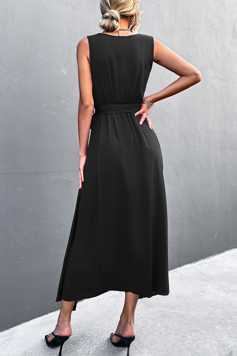 Kaynafashions - Sexy Solid Slit V Neck One Step Skirt Dresses(5 Colors)