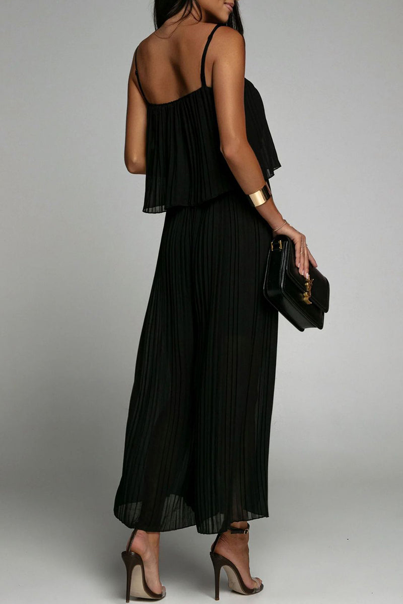 Kaynafashions - Casual Simplicity Solid Fold Strapless Loose Jumpsuits(3 Colors)