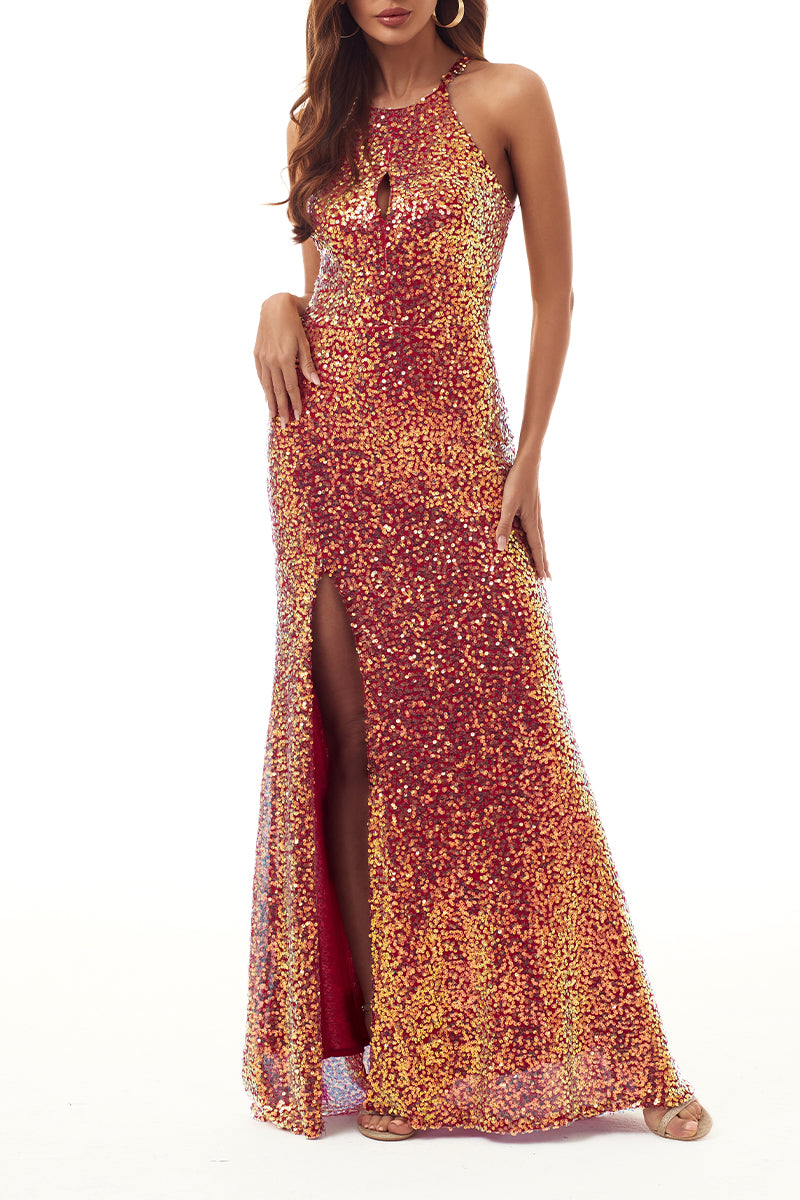 Kaynafashions - Sexy Formal Gradual Change Slit U Neck Evening Dress Dresses(6 Colors)