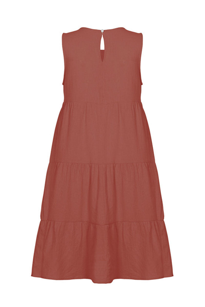 Kaynafashions - Fashion Casual Solid Patchwork O Neck Princess Dresses(6 Colors)