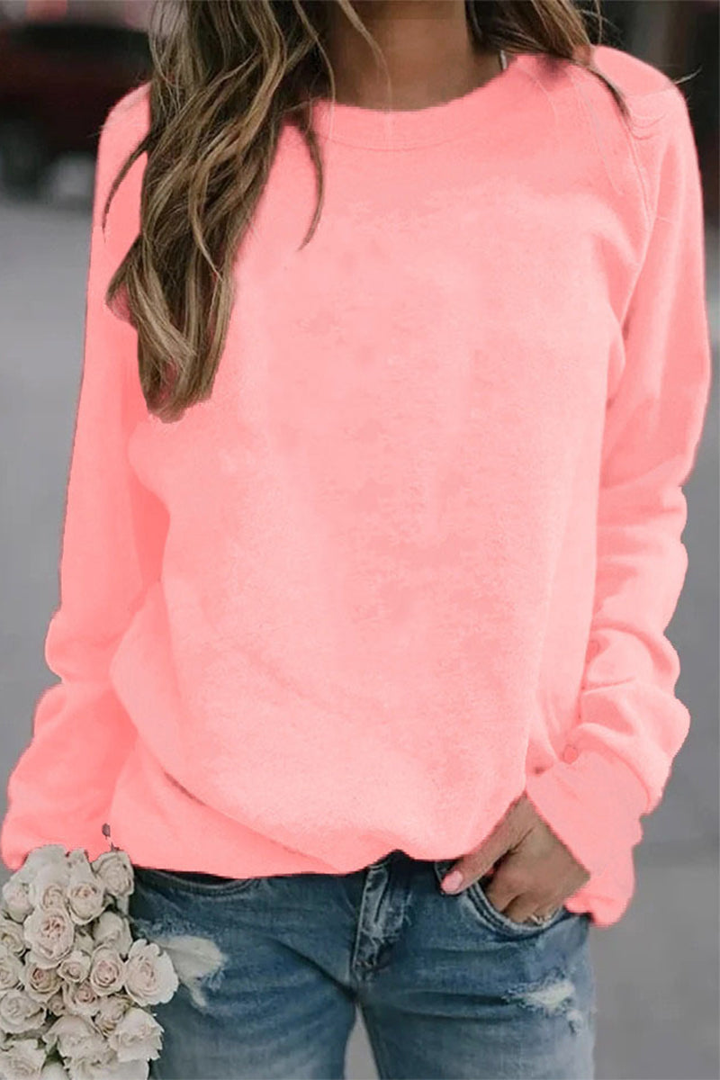 Kaynafashions - Casual Simplicity Solid O Neck Tops