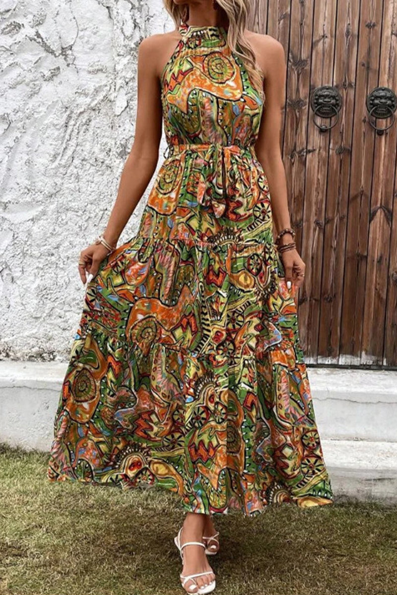 Kaynafashions - Bohemian Floral Patchwork Printed Dress Dresses
