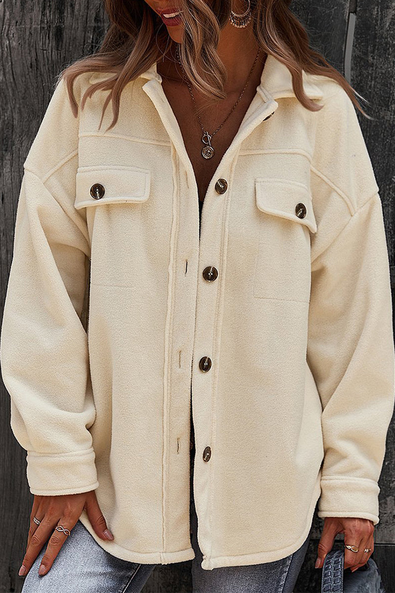 Kaynafashions - Street Solid Patchwork Turndown Collar Outerwear(7 Colors)