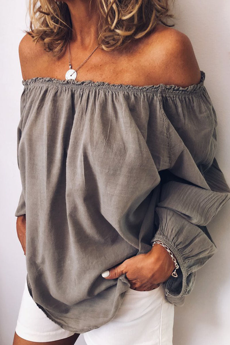 Kaynafashions - Fashion Casual Solid Patchwork Off the Shoulder Tops