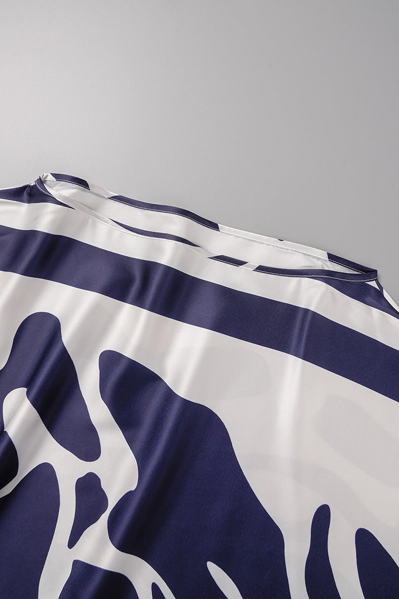 Kaynafashions - Casual Elegant Print Patchwork Off the Shoulder Long Sleeve Two Pieces(13 Colors)