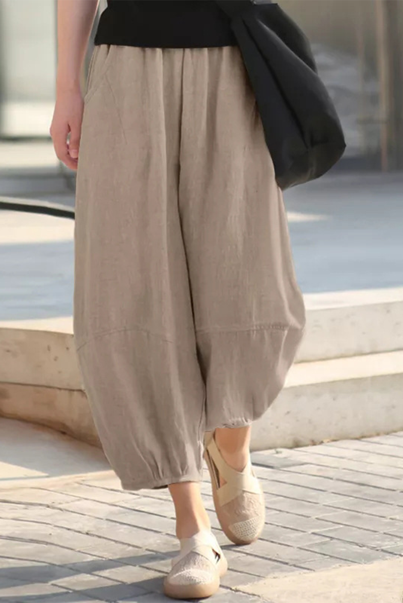 Kaynafashions - Casual Solid Patchwork Harlan Mid Waist Harlan Solid Color Bottoms