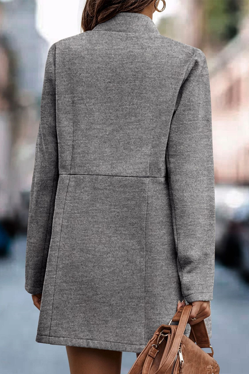 Kaynafashions - Casual Solid Patchwork Cardigan Collar Outerwear(5 Colors)