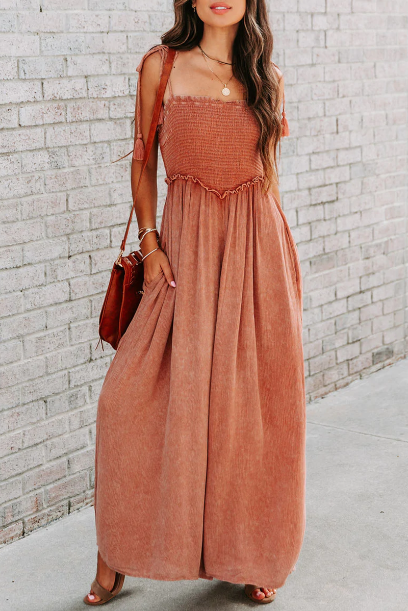 Kaynafashions - Fashion Solid Patchwork Square Collar Straight Jumpsuits