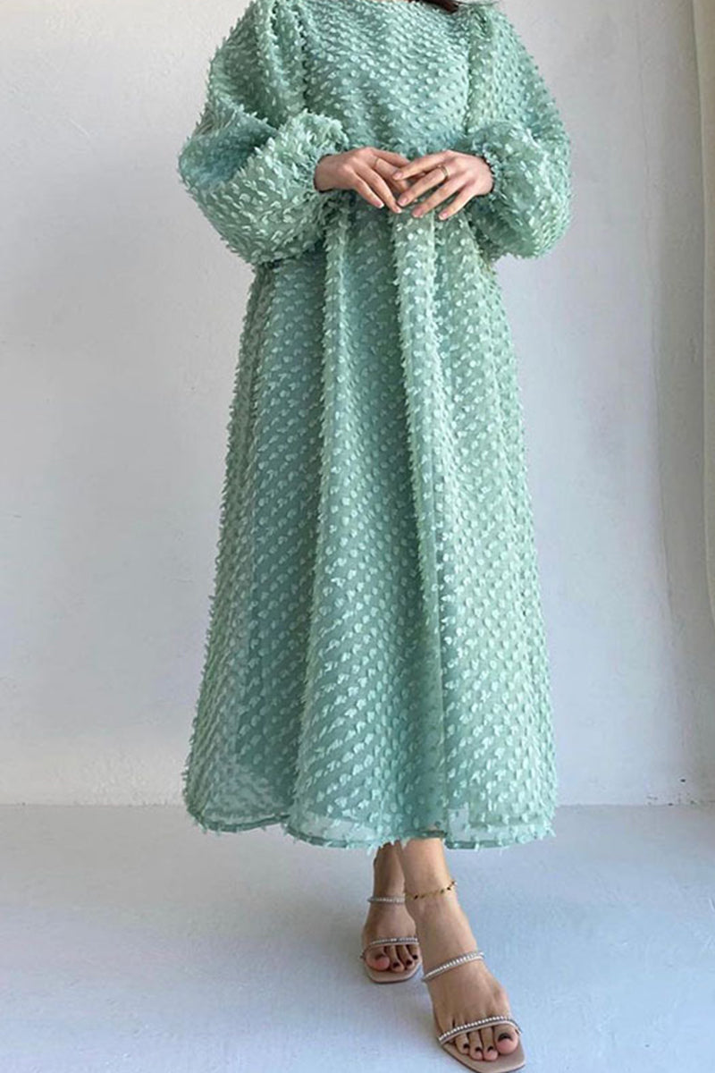 Kaynafashions - Elegant Solid Patchwork O Neck A Line Dresses