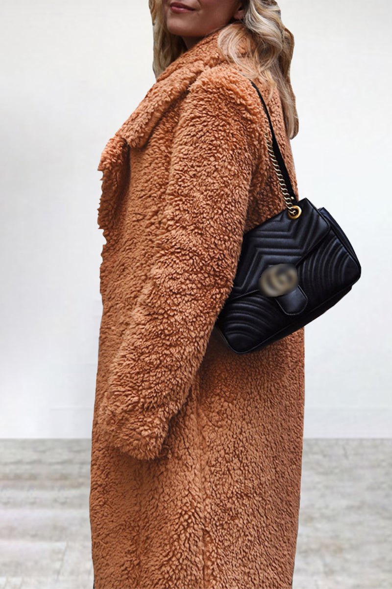 Kaynafashions - Casual Solid Patchwork Turndown Collar Outerwear