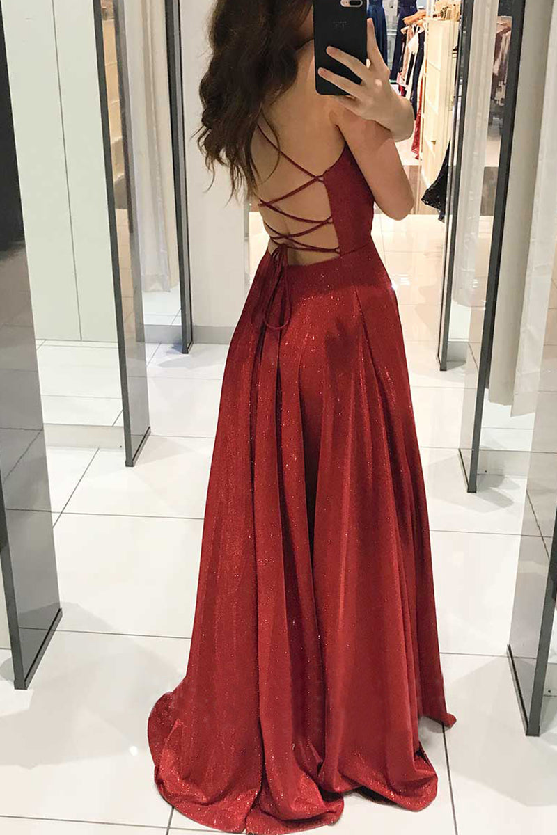 Kaynafashions - Celebrities Elegant Solid Backless V Neck Princess Dresses
