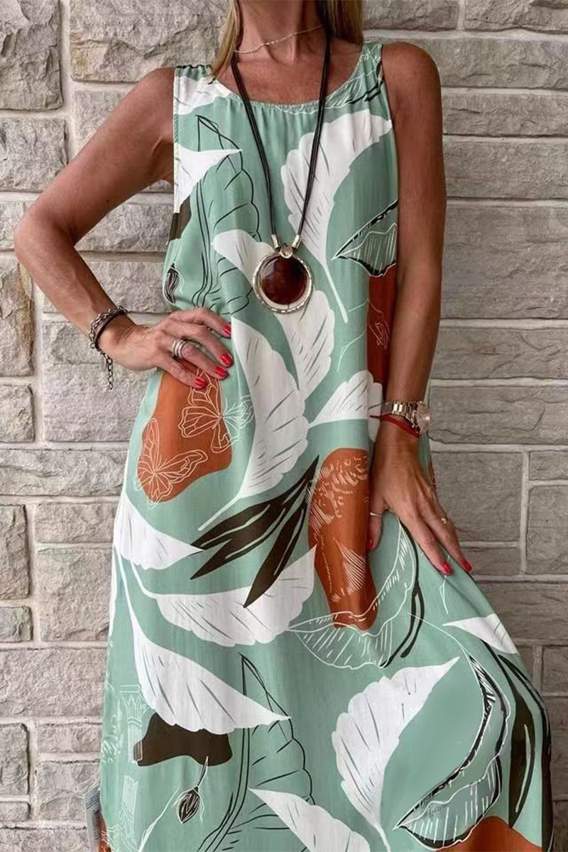 Kaynafashions - Casual Vacation Floral O Neck Printed Dress Dresses