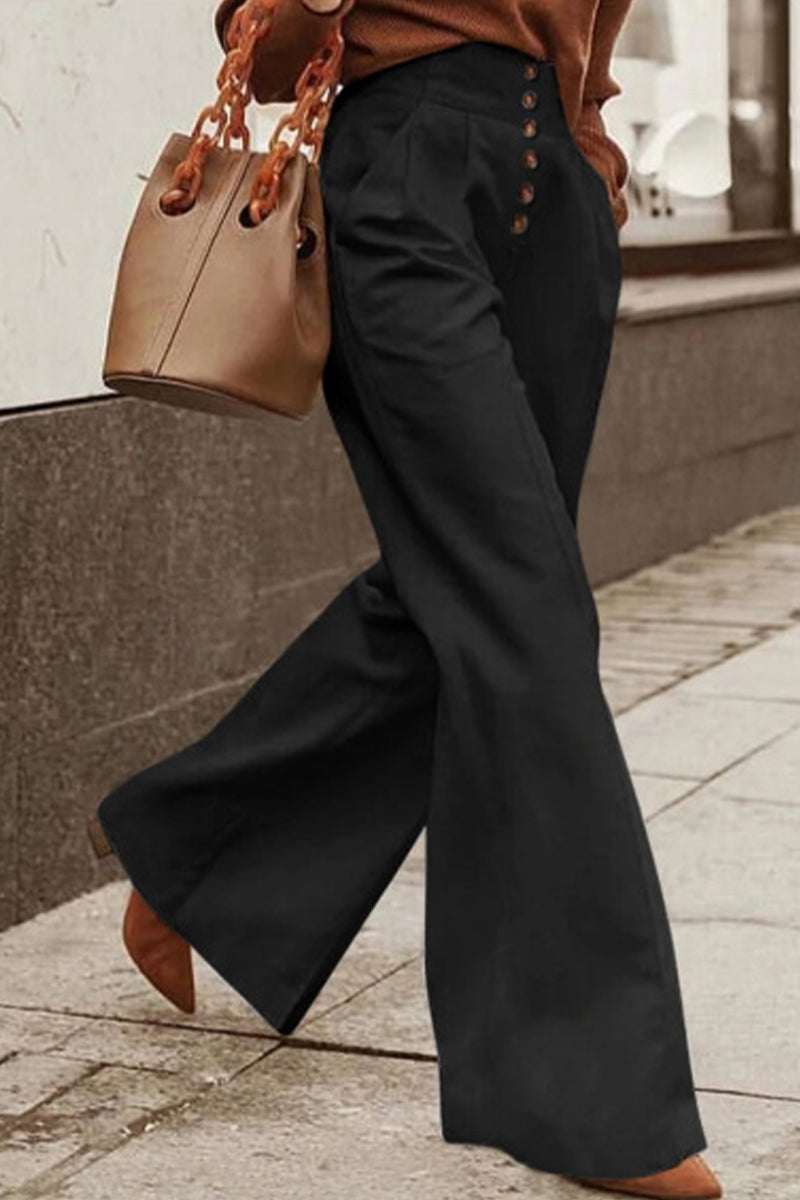 Kaynafashions - Casual Simplicity Solid Pocket High Waist Solid Color Bottoms(3 Colors)