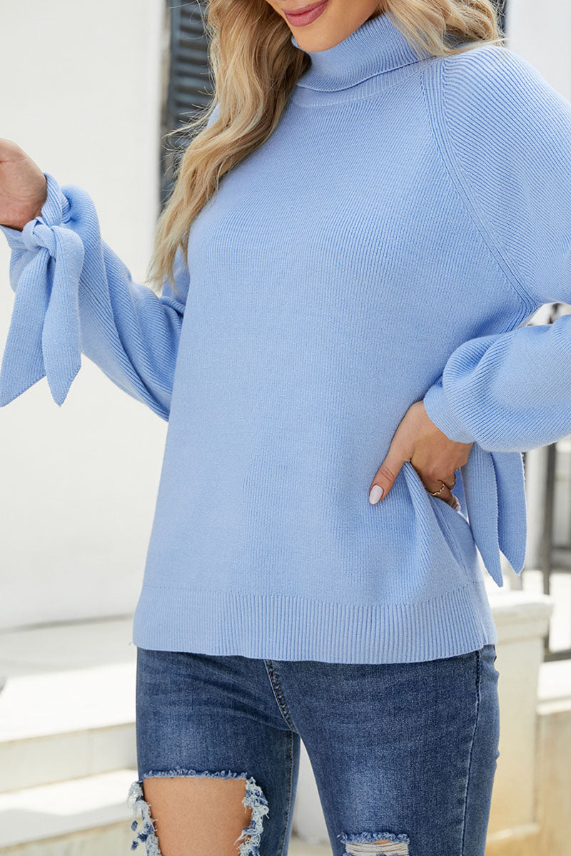 Kaynafashions - Casual Solid Frenulum O Neck Sweaters(5 colors)