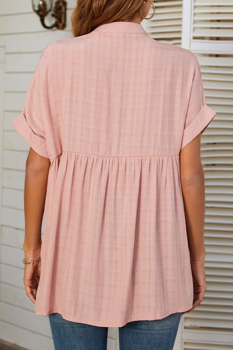 Kaynafashions - Casual Simplicity Striped Solid Patchwork V Neck Tops