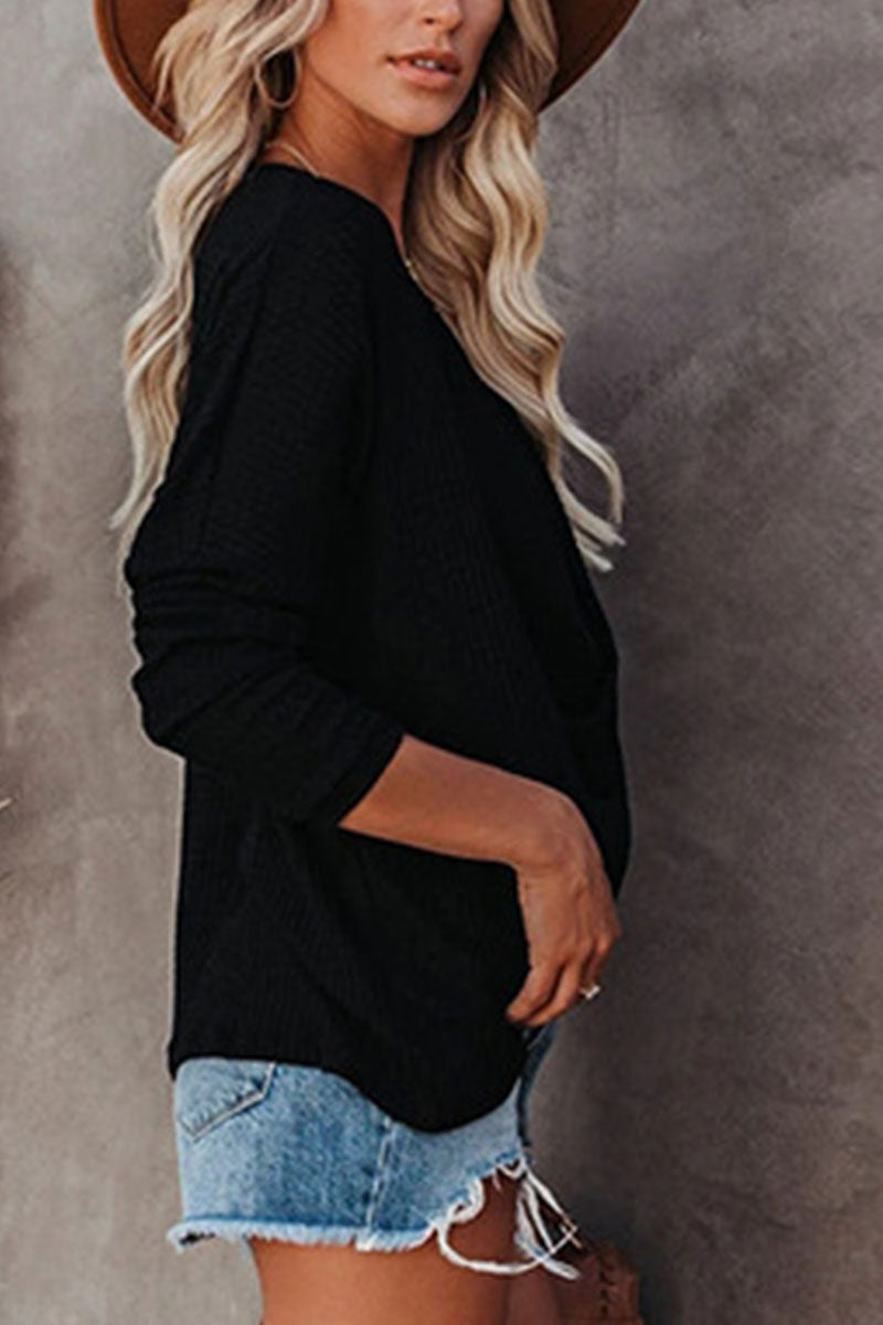 Kaynafashions - Fashion Elegant Solid V Neck Tops(4 Colors)