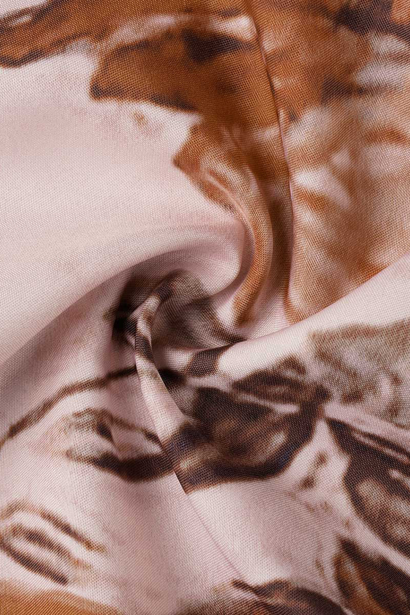 Kaynafashions - Sweet Elegant Print Patchwork V Neck Waist Skirt Dresses(4 Colors)