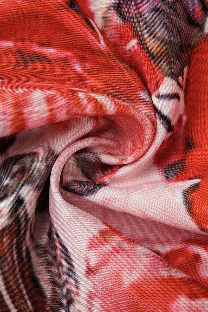 Kaynafashions - Sweet Elegant Print Patchwork V Neck Waist Skirt Dresses(4 Colors)