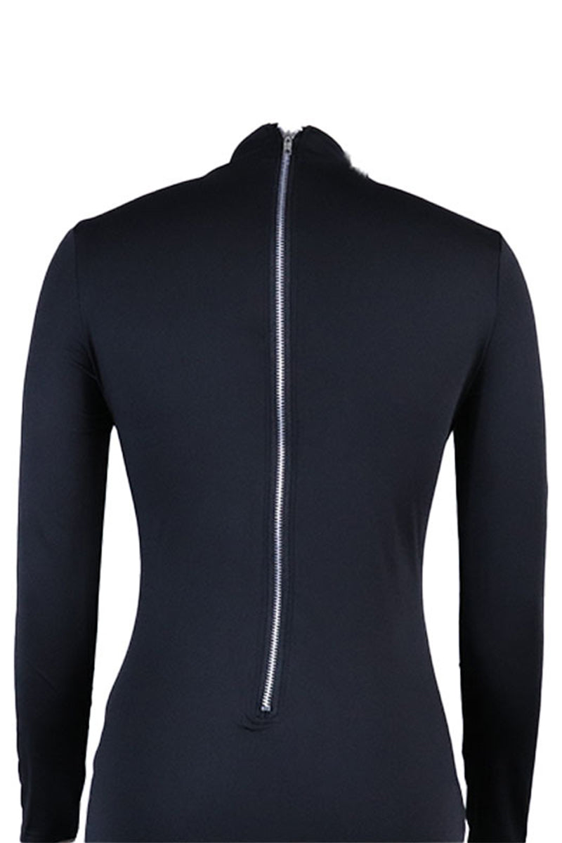 Kaynafashions - Celebrities Elegant  Asymmetrical Zipper Half A Turtleneck One Step Skirt Dresses