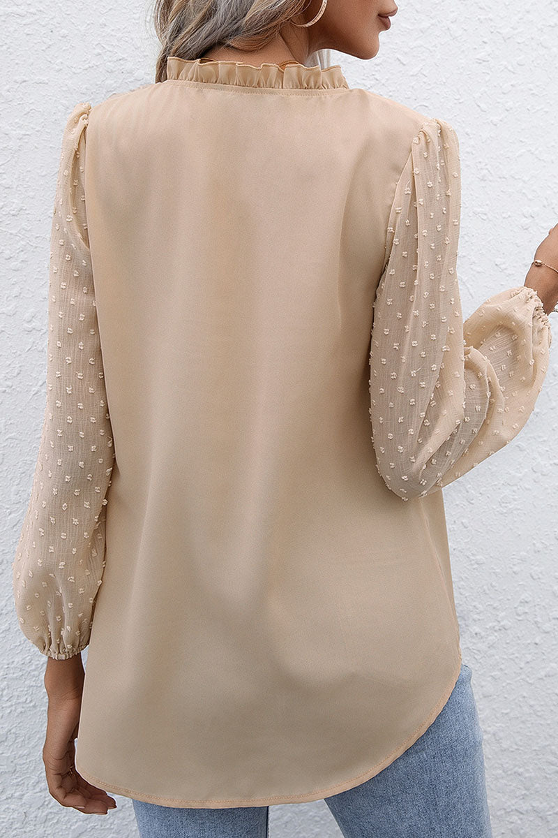 Kaynafashions - Fashion Casual Solid Patchwork V Neck Tops(3 colors)