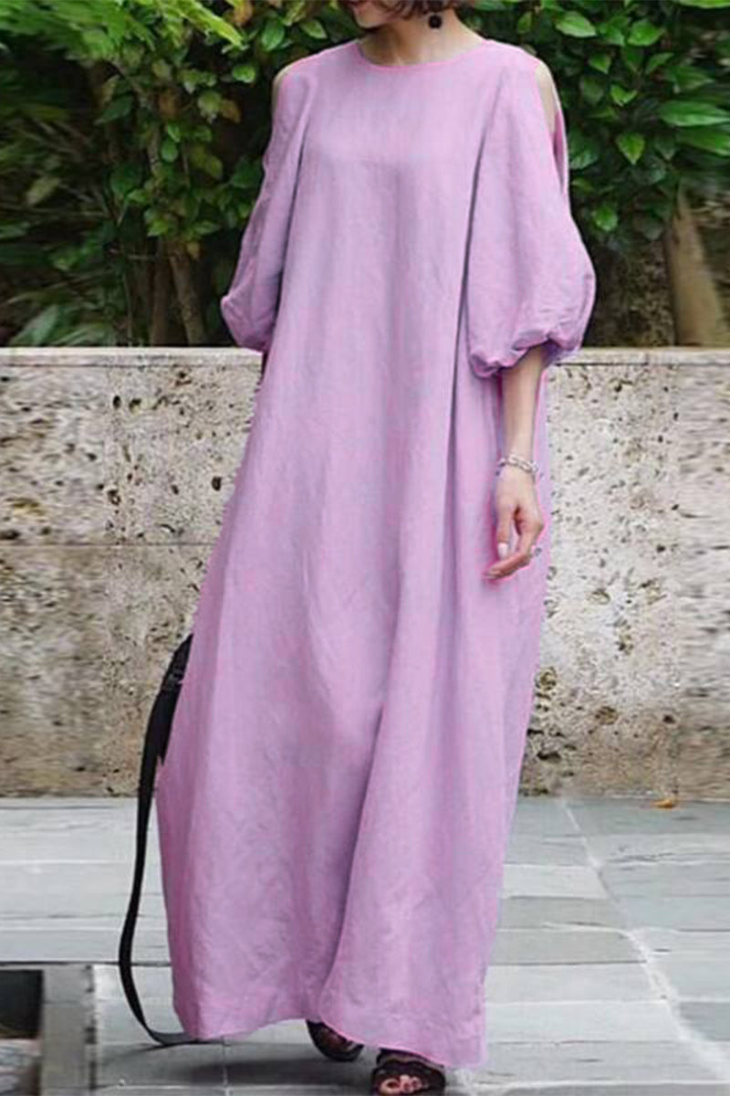 Kaynafashions - Casual Simplicity Solid Solid Color O Neck Dresses(3 Colors)