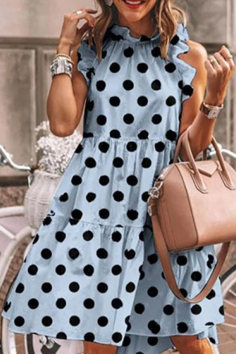 Kaynafashions - Fashion Street Print Patchwork O Neck A Line Dresses(5 Colors)