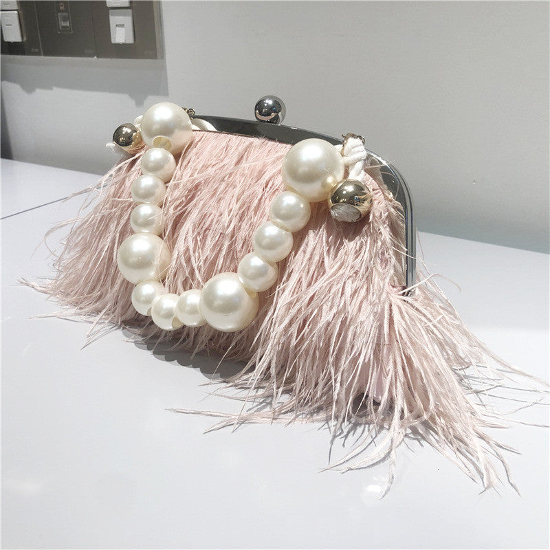 Kaynafashions - Daily Party Patchwork Feathers Pearl Bags