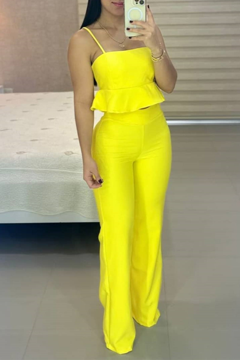 Kaynafashions - Casual Sweet Solid V Neck Sleeveless Two Pieces