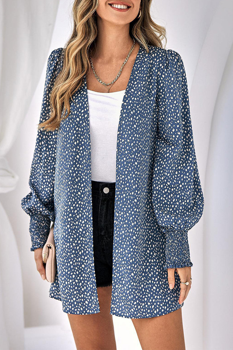 Kaynafashions - Elegant Leopard Printing Conventional Collar Tops(3 Colors)