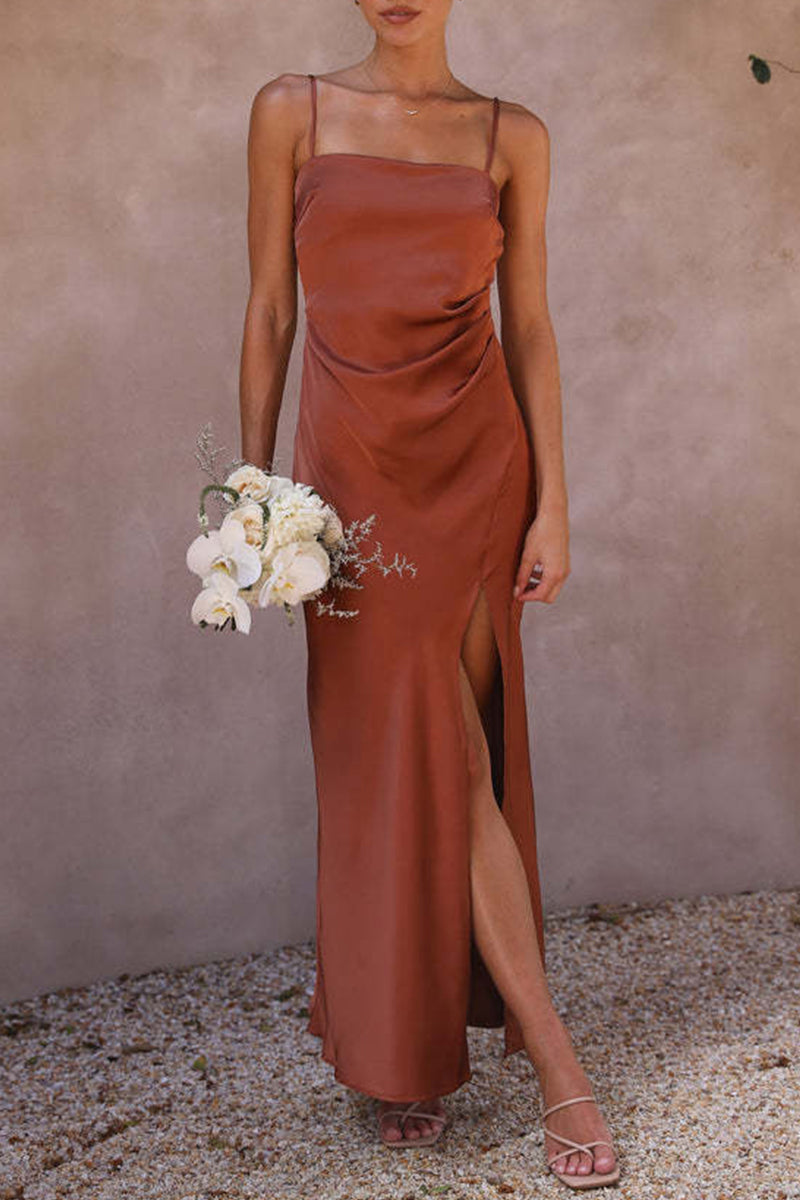 Kaynafashions - Sexy Elegant Solid Slit Sling Dress Dresses(3 Colors)