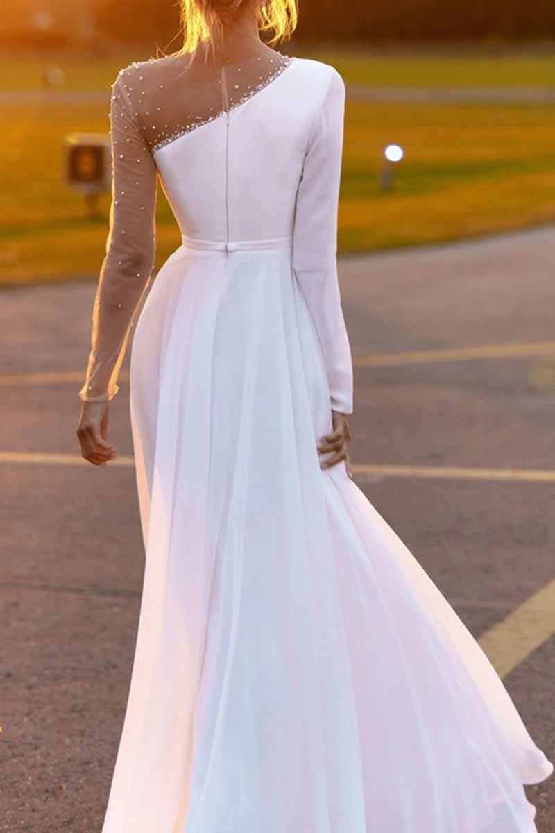 Kaynafashions - Elegant Solid Patchwork O Neck Evening Dress Dresses