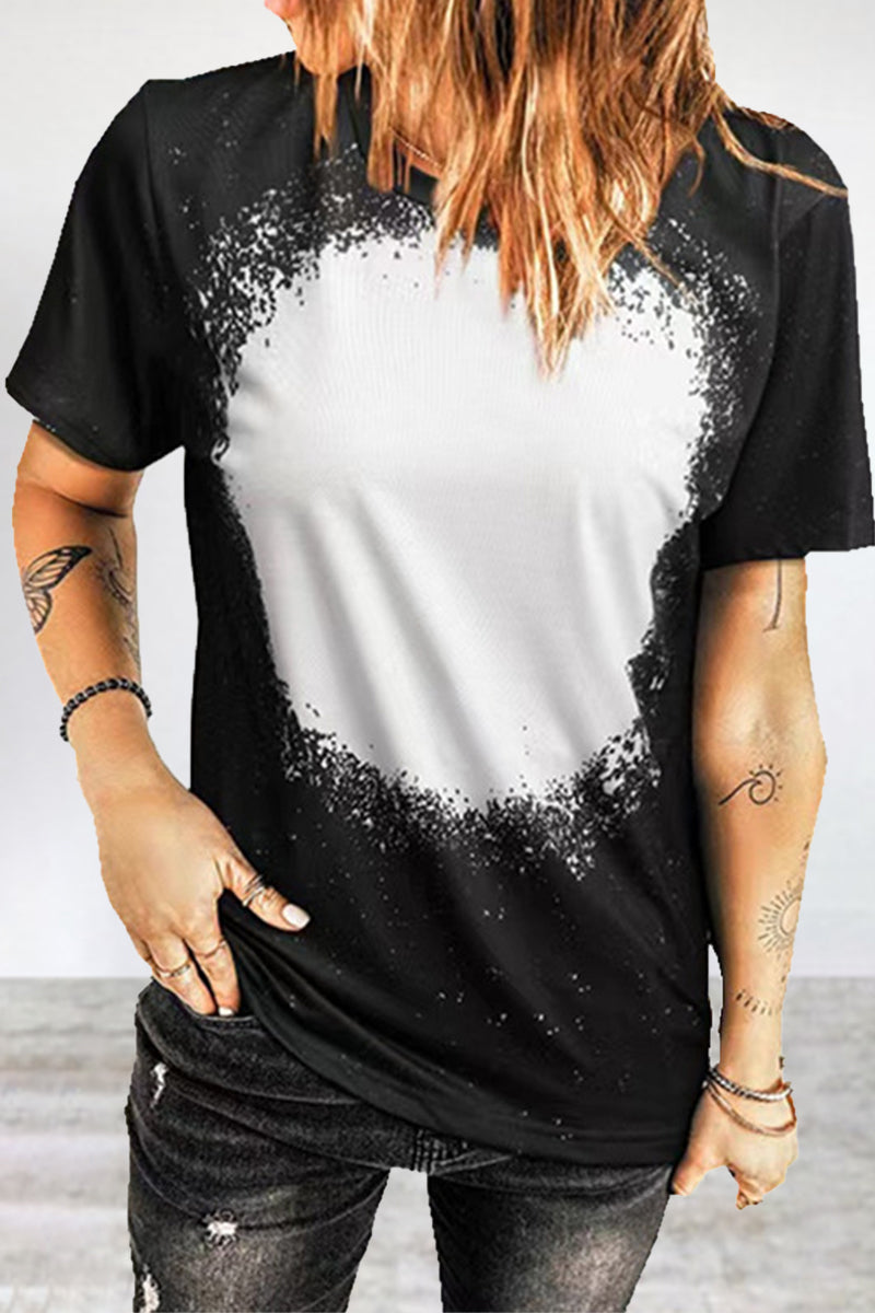 Kaynafashions - Casual Print Patchwork O Neck T-Shirts(6 Colors)