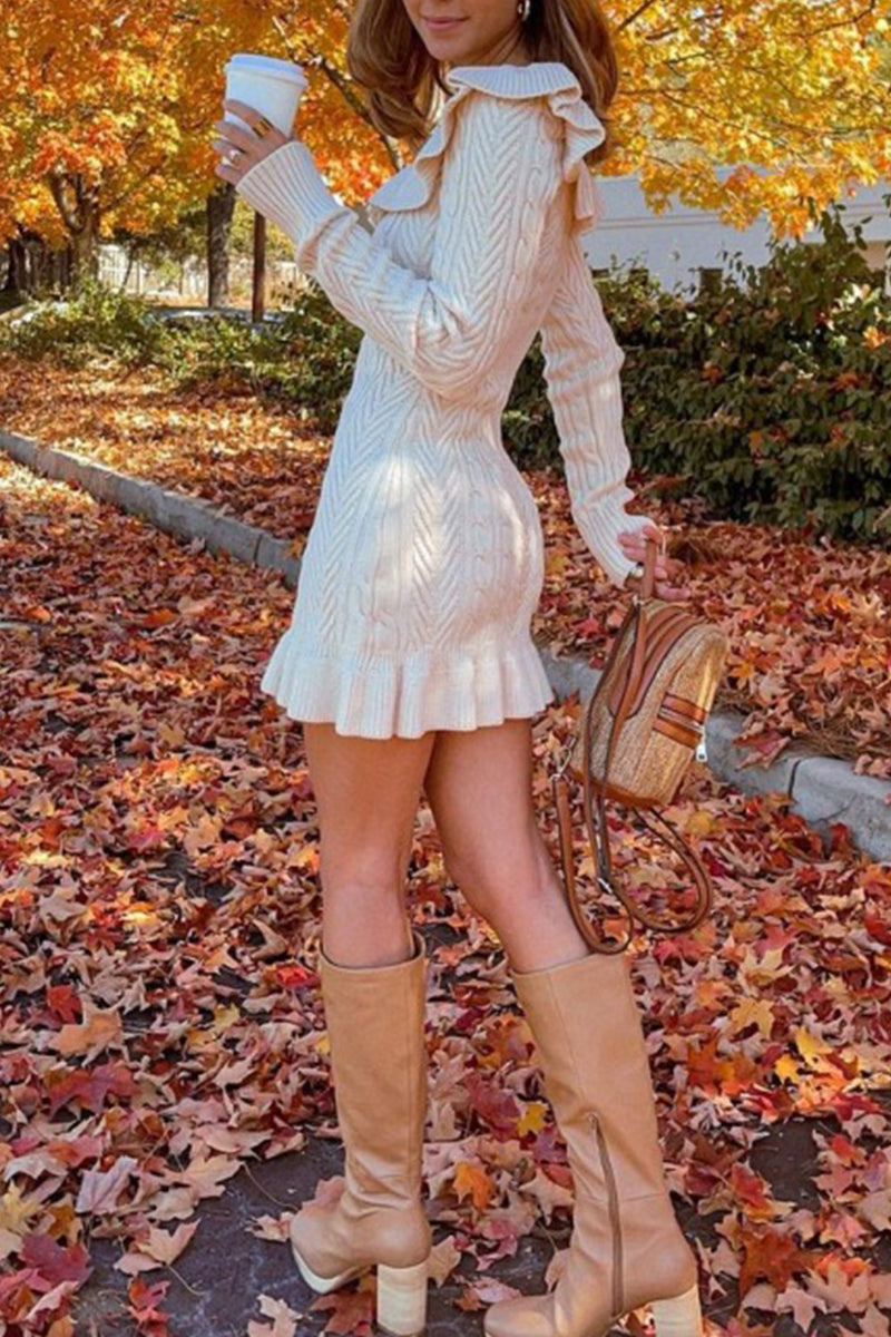 Kaynafashions - Elegant Solid Stringy Selvedge U Neck A Line Dresses