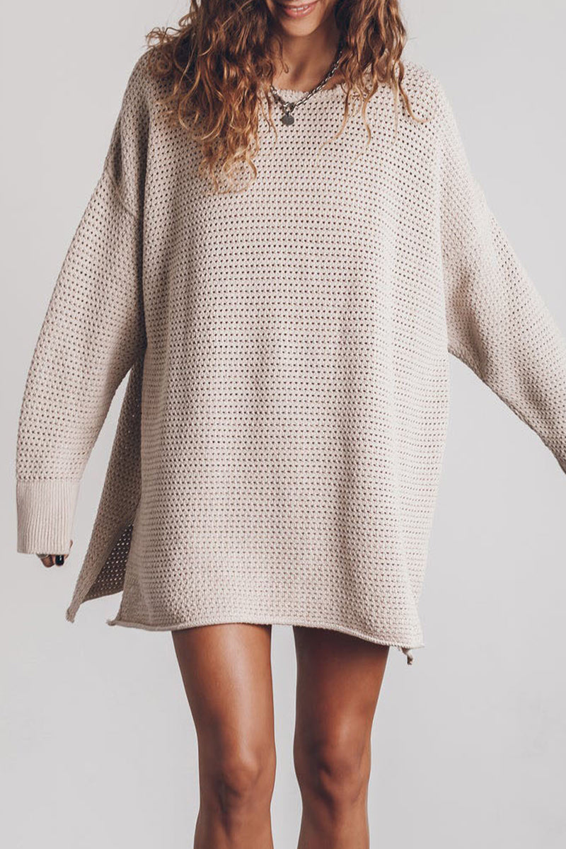 Kaynafashions - Street Solid Color O Neck Sweaters