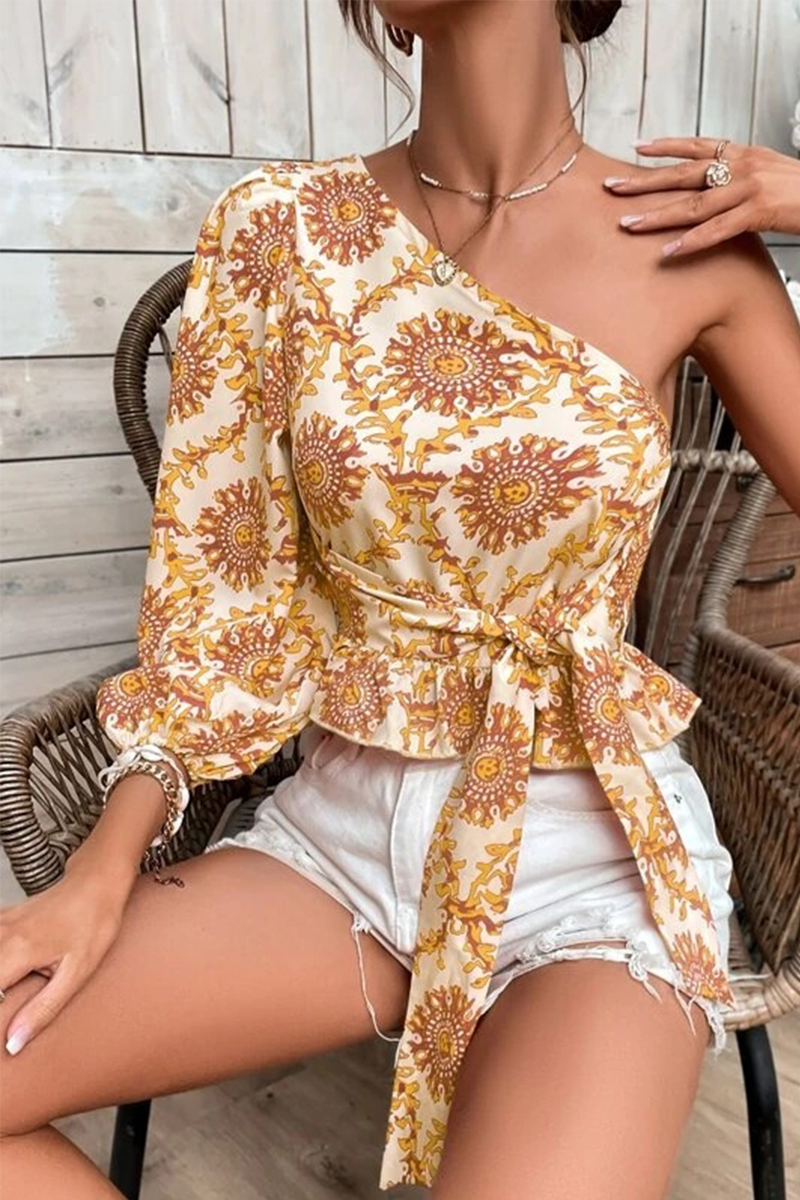 Kaynafashions - Vacation Print Flounce Tops