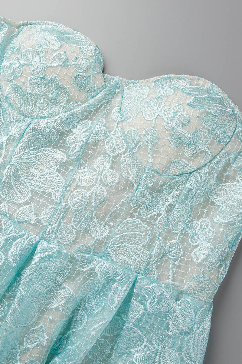 Kaynafashions - Print Patchwork Strapless Irregular Dress Dresses(6 Colors)