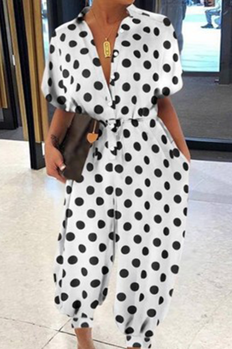 Kaynafashions - Casual Print Patchwork V Neck Harlan Jumpsuits(9 Colors)