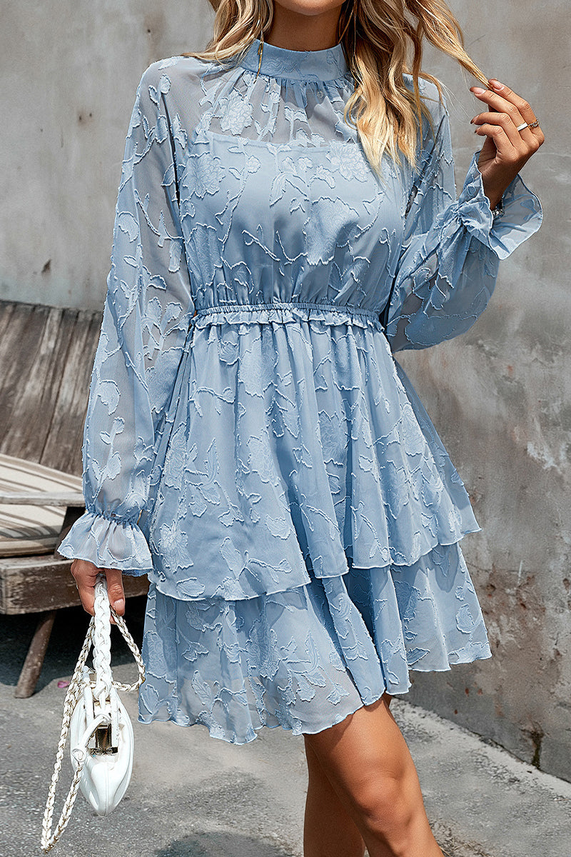 Kaynafashions - Elegant Solid Patchwork O Neck A Line Dresses