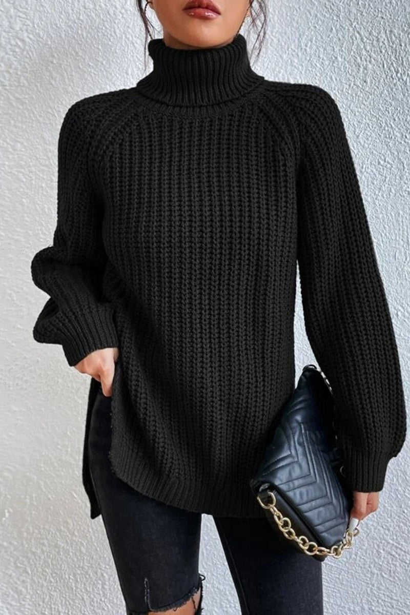 Kaynafashions - Casual Solid Basic Turtleneck Tops