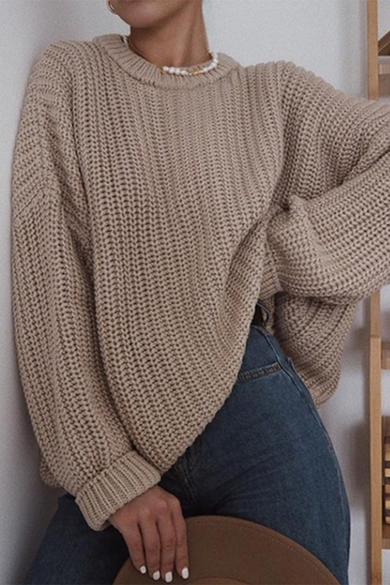 Kaynafashions - Casual Solid O Neck Sweaters(5 Colors)