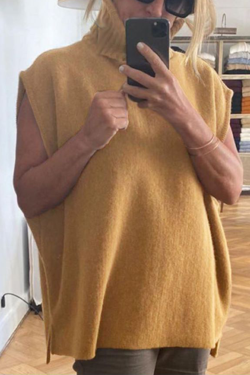 Kaynafashions - Work British Style Solid Patchwork Turtleneck Tops